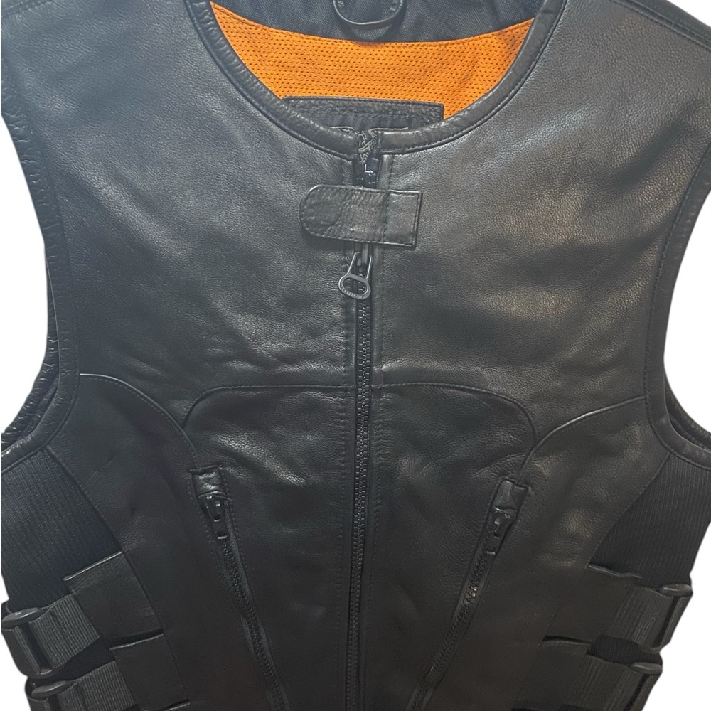 Brand new wilson leather motorcycle vest. NWT and pockets